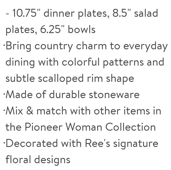 🎁 12-Piece New Pioneer Woman Sweet Rose  Dinnerware Set - Picture 3 of 4